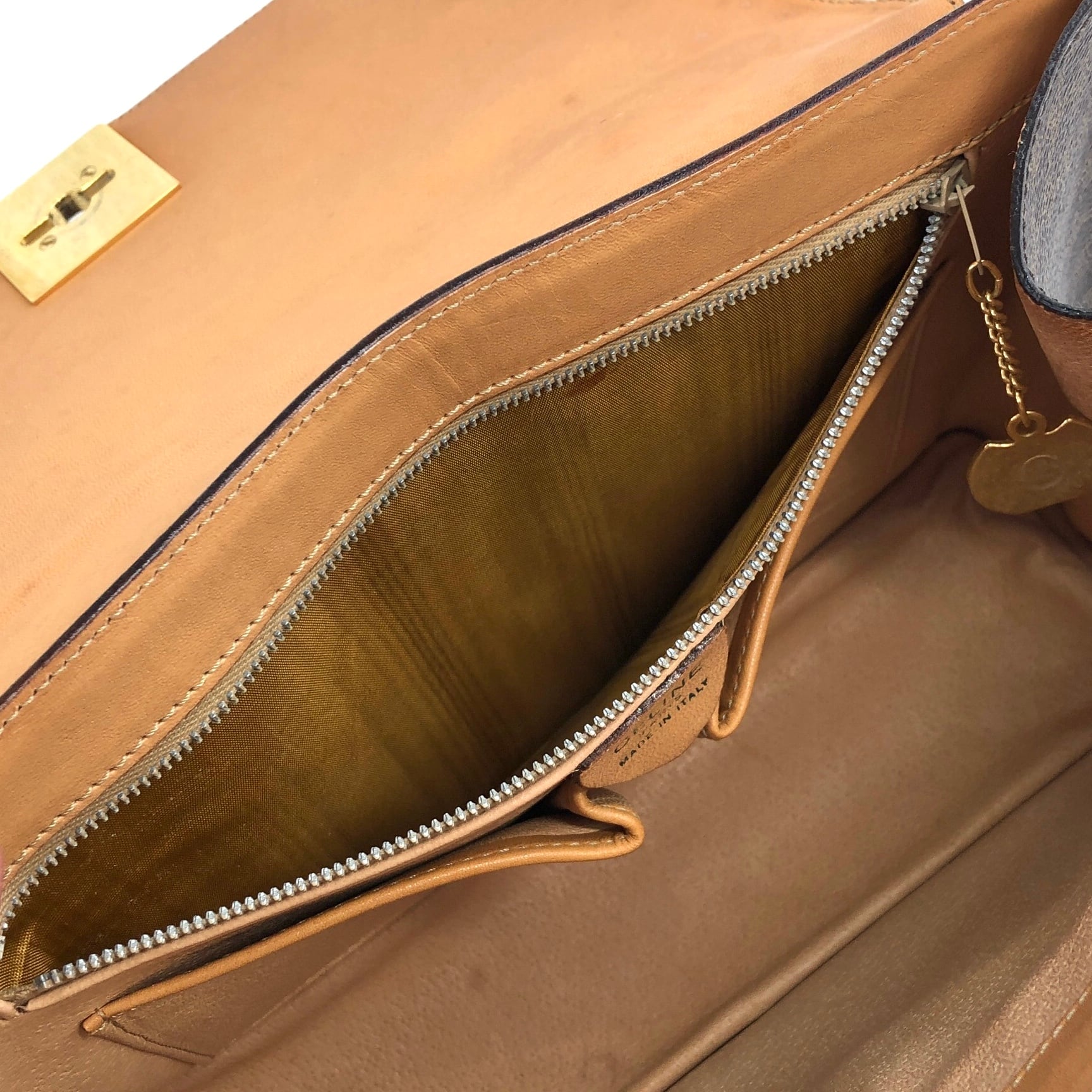 CELINE セリーヌ マカダム ハンドバッグ ブラウン ガンチーニ vintage