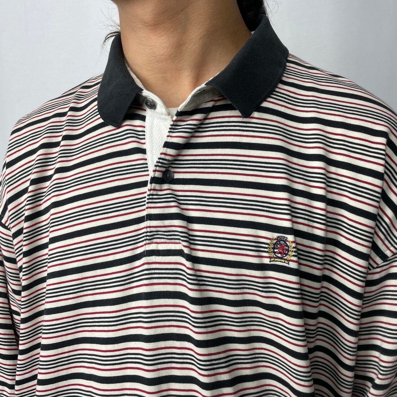 90年代 TOMMY HILFIGER トミーヒルフィガー マルチボーダー ポロシャツ