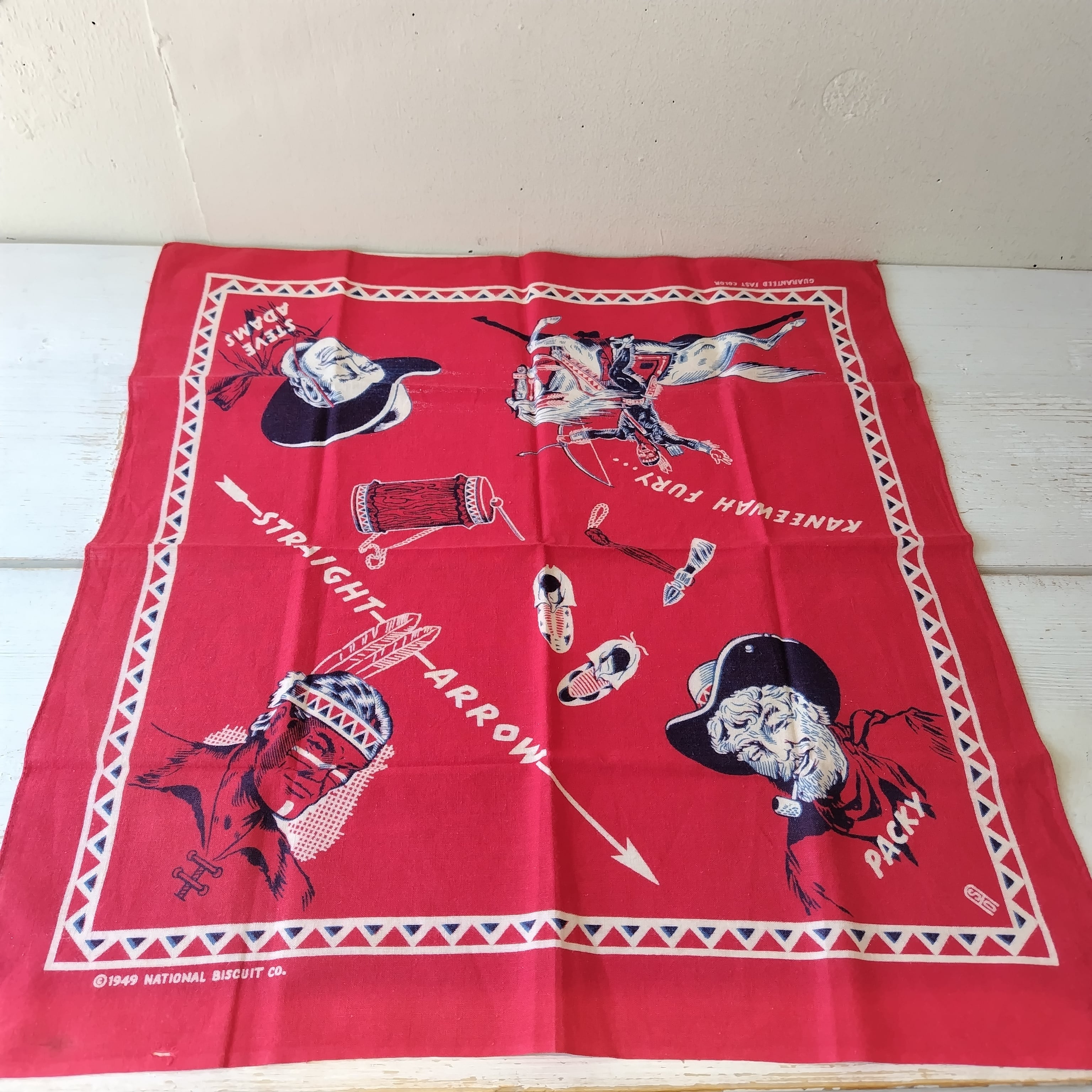 NOS 60s トリコ クッキー柄 vintage バンダナ USA製