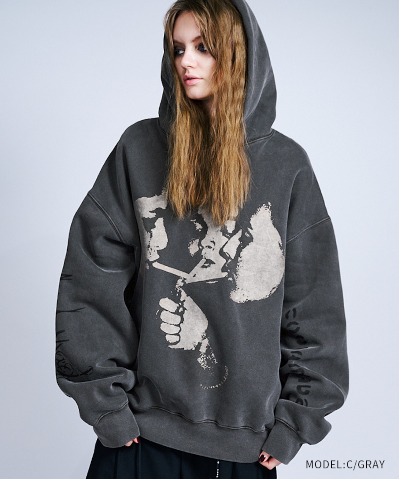 ピグメントプロセスプリントルーズフーディー (C/GRAY) CQ-47093