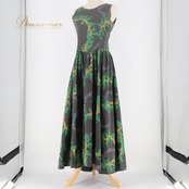 フラダンス 衣装 ワンピース ドレス ブラック系 ハワイアンプリント アロハ 植物柄 花柄 アロハ レッスン 練習 フラ ダンス ノースリーブ 華やか 大人っぽい かっこいい 上品 グリーン系 オレンジ系 グレイ系 黒 緑 橙 灰色 フラダンス衣装 ハワイ ナチュラル おしゃれ エレガント かわいい 大人女性 レディース 格好良い