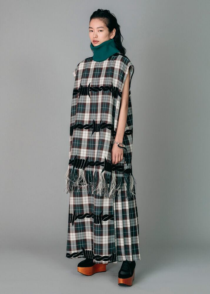 NON TOKYO / ADJUSTER CHECK PLEATS SKIRT | IAAAM ONLINE STORE