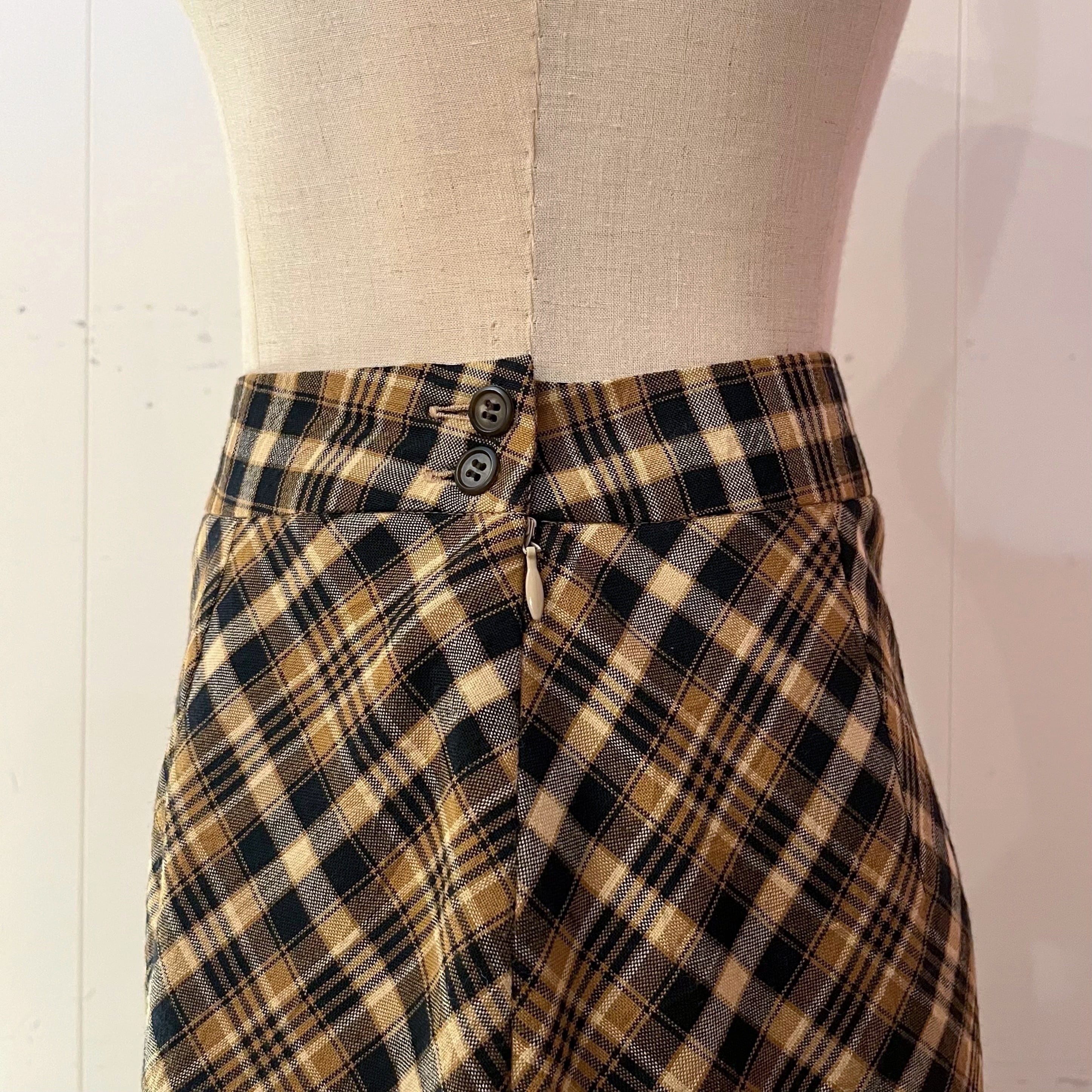 flower embroidery check mini skirt