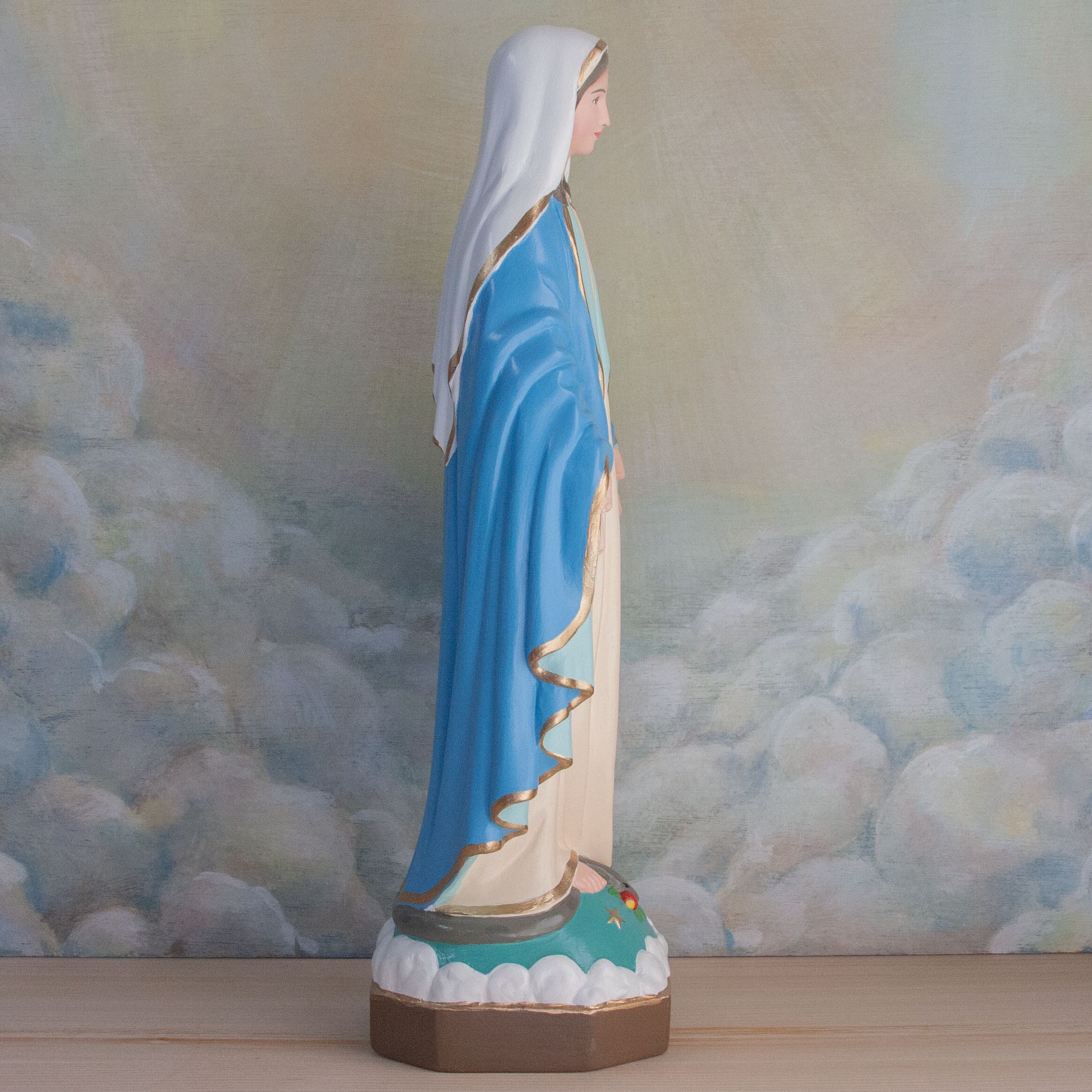 無原罪の聖母像【33cm】室内用カラー仕上げ | 中田ザビエル工房