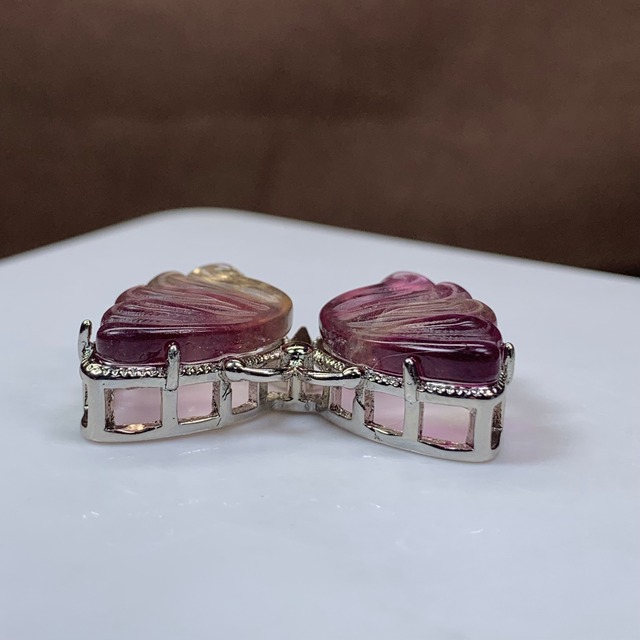 3.フローライト蝶々・横貫通穴☆パーツ