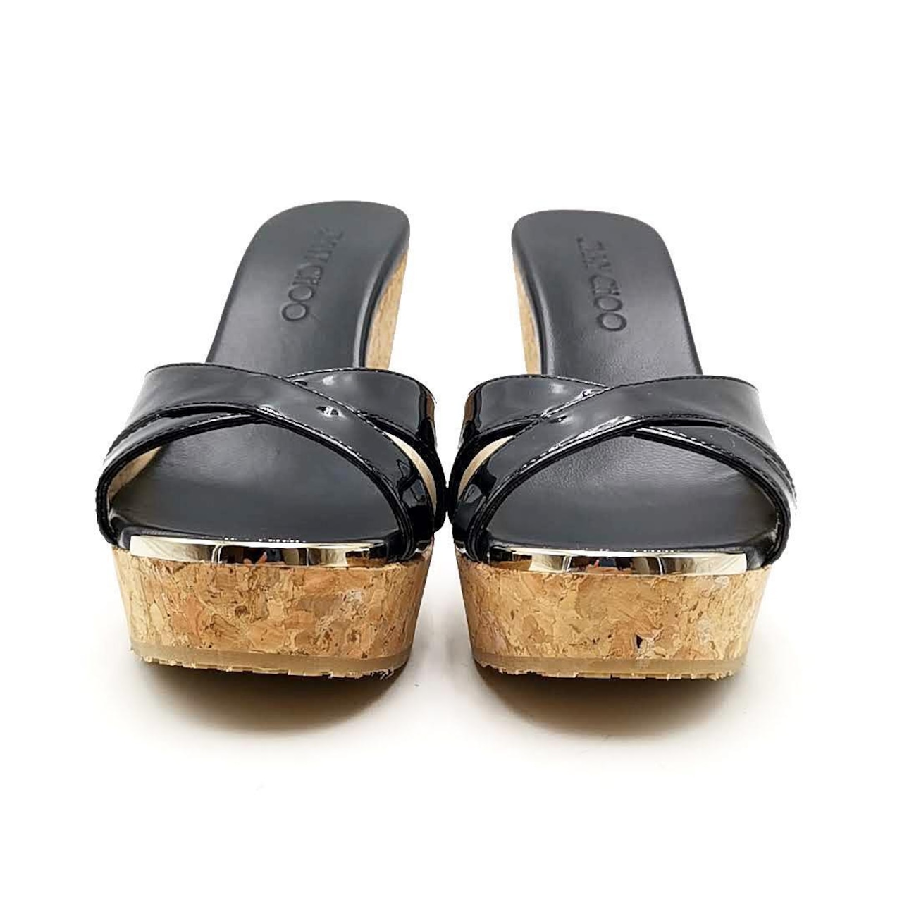 超美品 ジミーチュウ サンダル ウェッジソール 厚底 03-24082204  