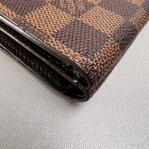 LOUIS VUITTON ヴィトン ポルトモネ ダミエ 三つ折り財布 ブラウン A-12779