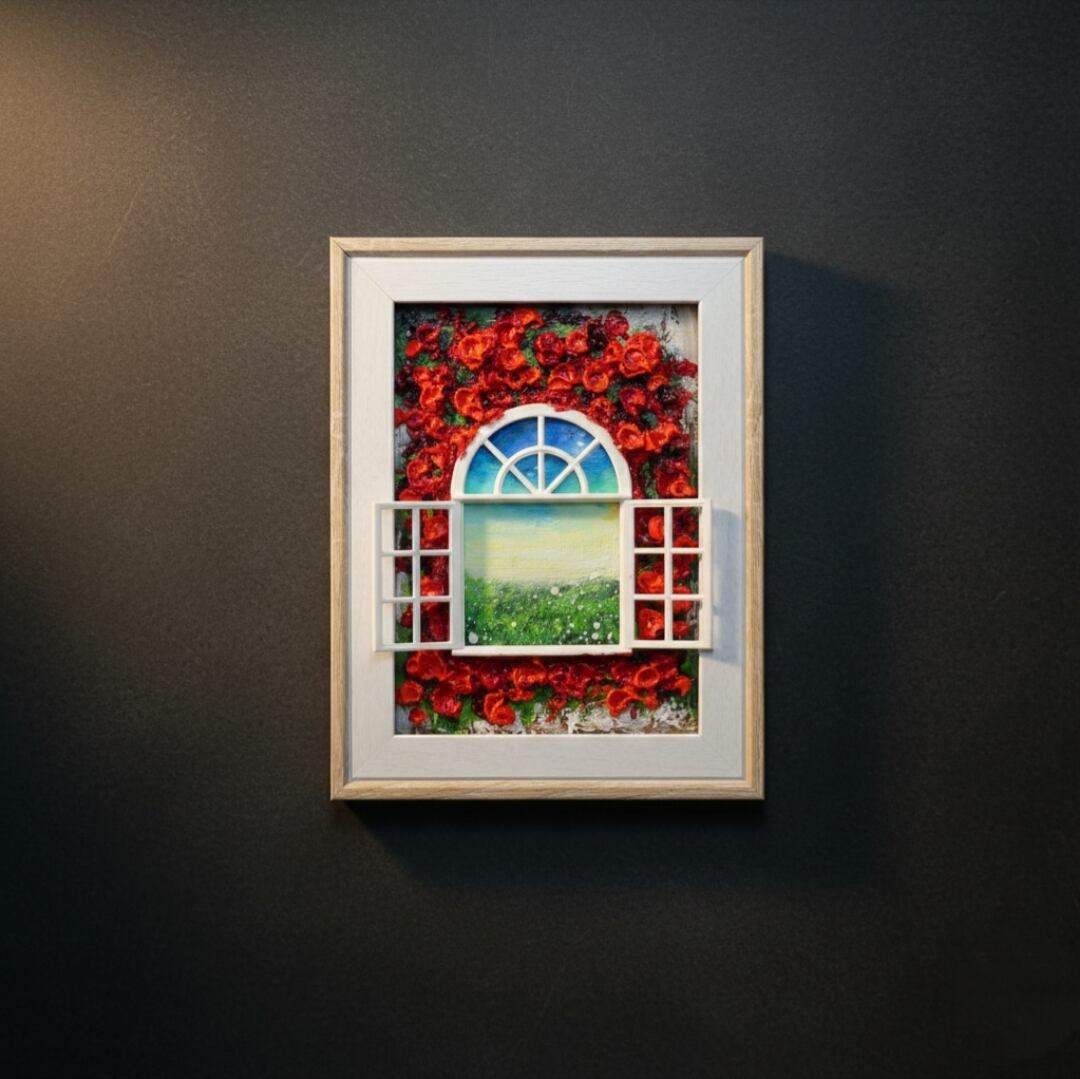 油絵 油彩画 原画「窓の先」絵画 アート インテリア 壁掛け | HIROSHI1990