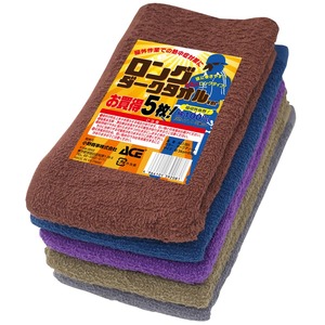 【努力特価】エース 業務用タオル ロング丈 ダークカラー5枚組 200匁相当 約34cm×95cm AG1385