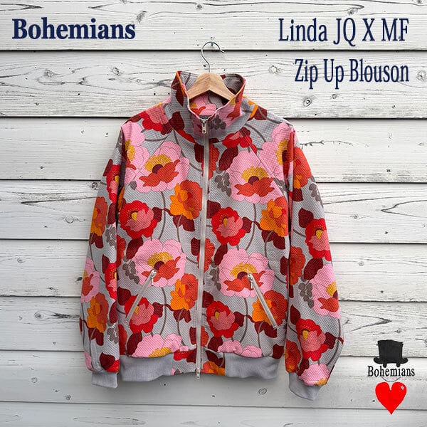 LINDA JACQUARD X MF ZIP UP BLOUSON リンダ ジップアップ ブルゾン ジャガード織 日本製 ボヘミアンズ BOHEMIANS