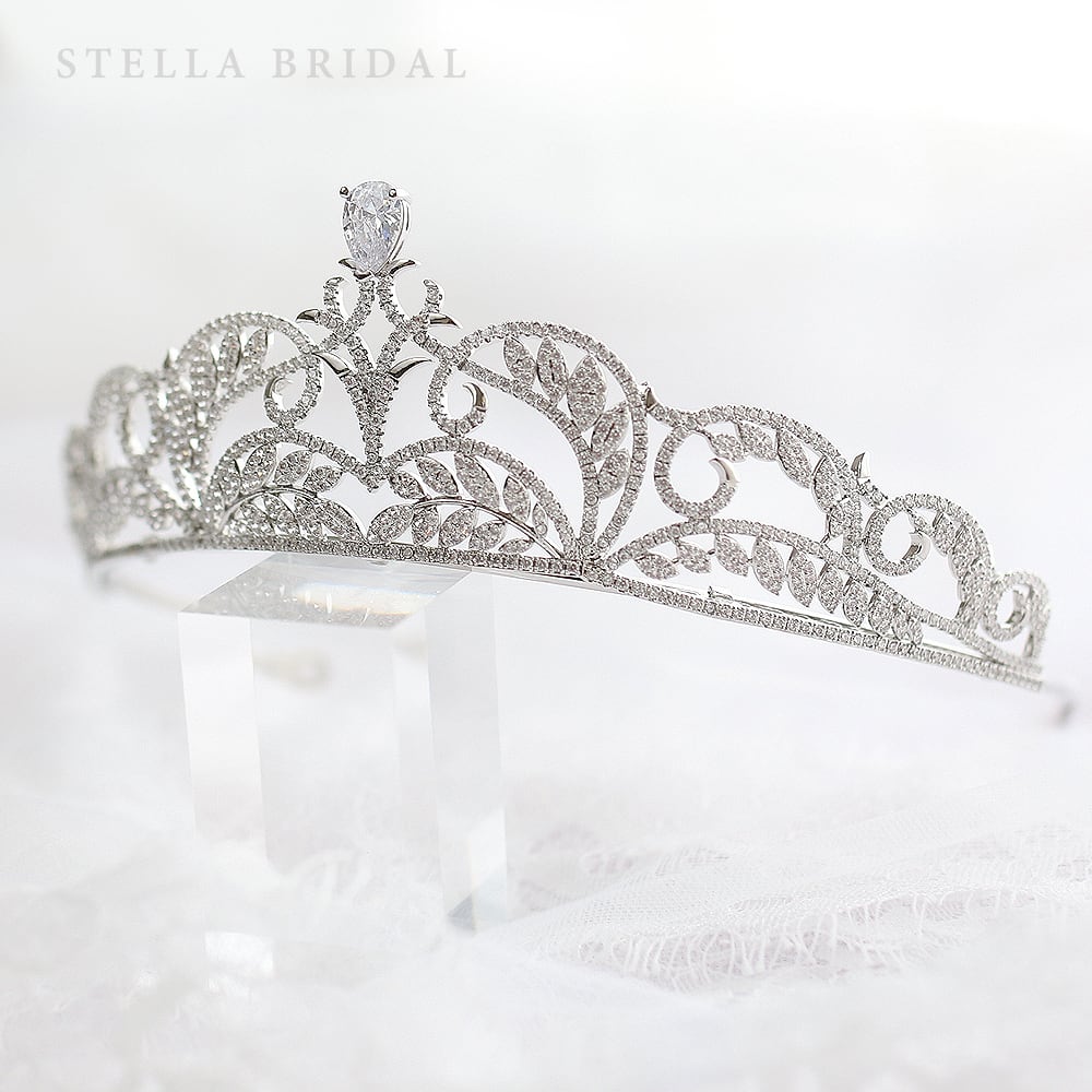 キュービックジルコニア ウェディングティアラ Kalen - カレン II