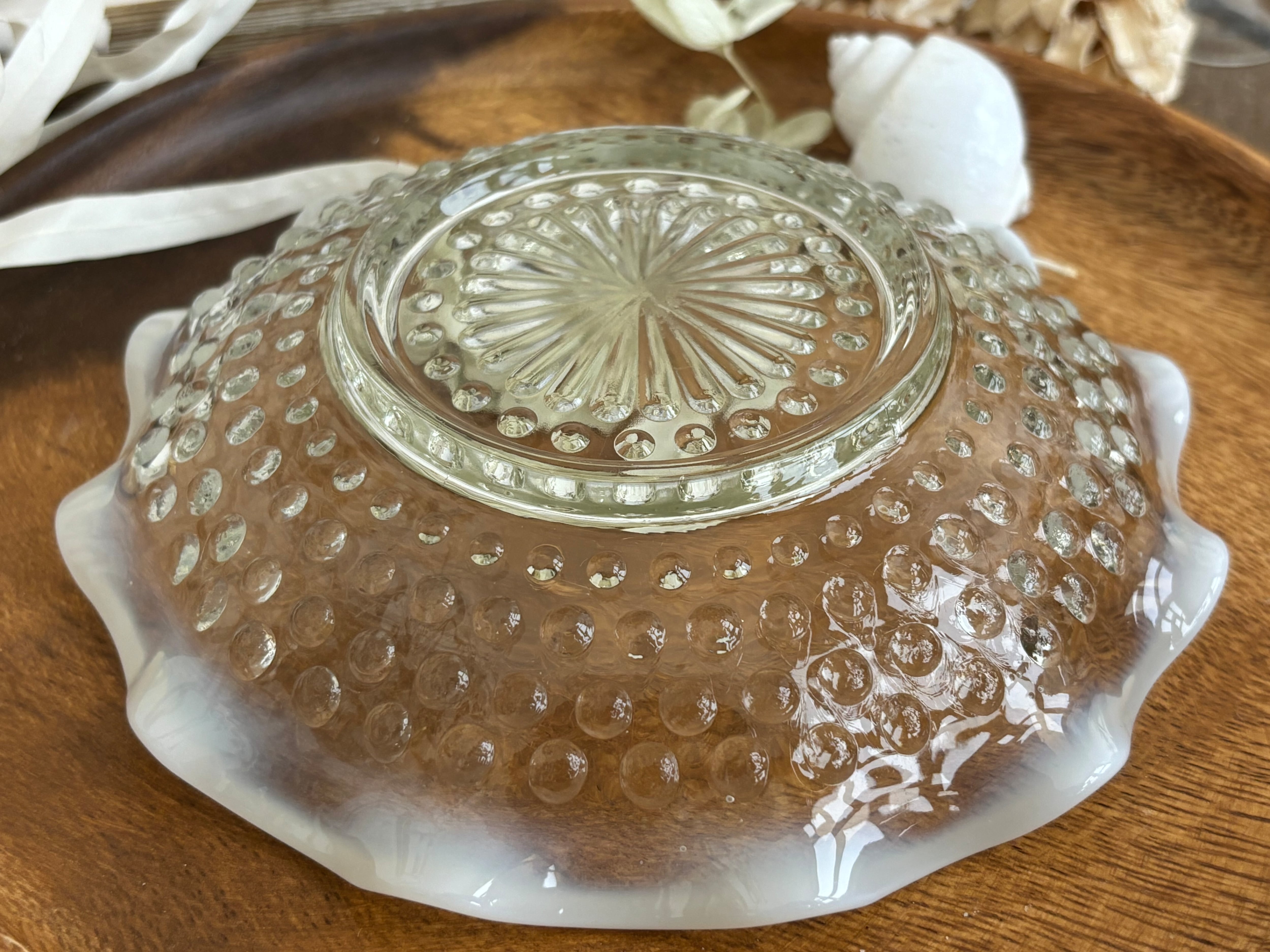 アンカーホッキング ホブネイルミルクガラスボウル | アンティーク