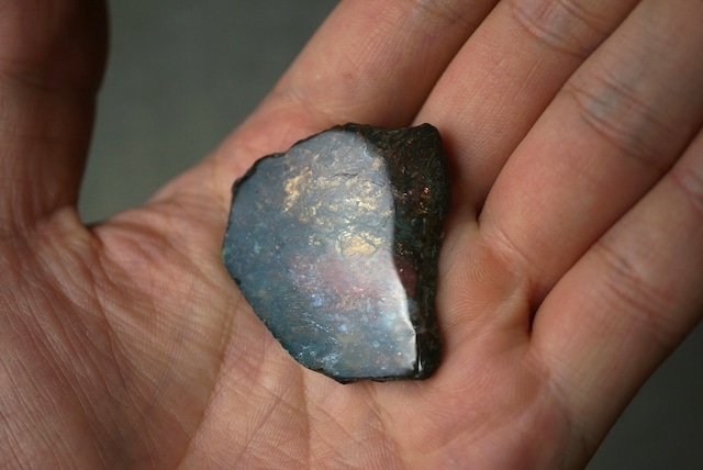 インドネシア産コラウッド(珪化木/クリソコラ/自然銅等) Petrified Wood with Blue Opal and Native Copper 1621