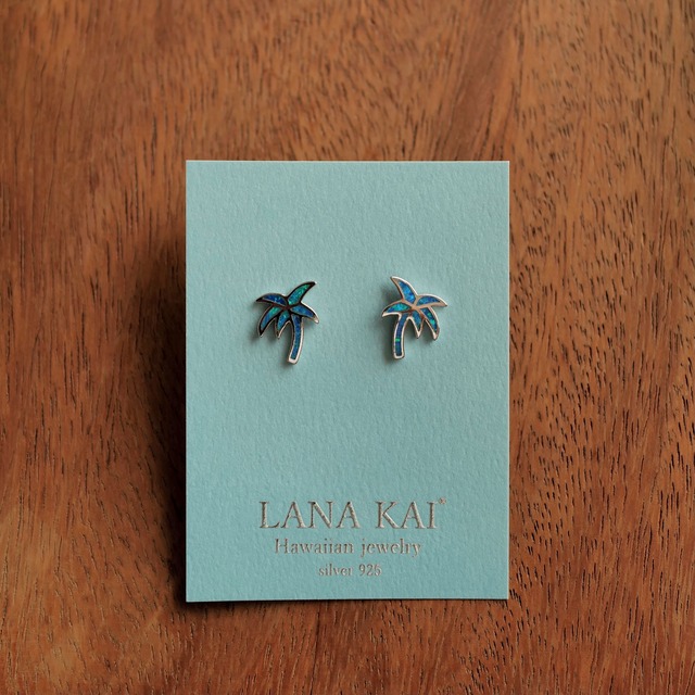 ハワイアンジュエリー / Palm blue opal ピアス