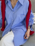 【新作5%OFF・3日間】Stripe Over-Fit Shirts_2colors