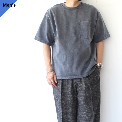 weac. HARDY 顔料染め超ヘビーウェイト天竺クルーネックT　（BLACK）