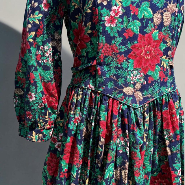 【KIDS】Vintage Floral L/S Dress size:130〜140