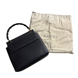 vintage GUCCI “bamboo” handle leather bag