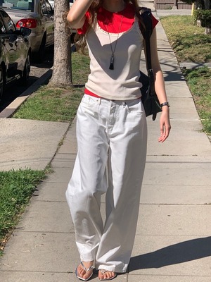 (予約) verveine / Bern Linen Long Wide Denim