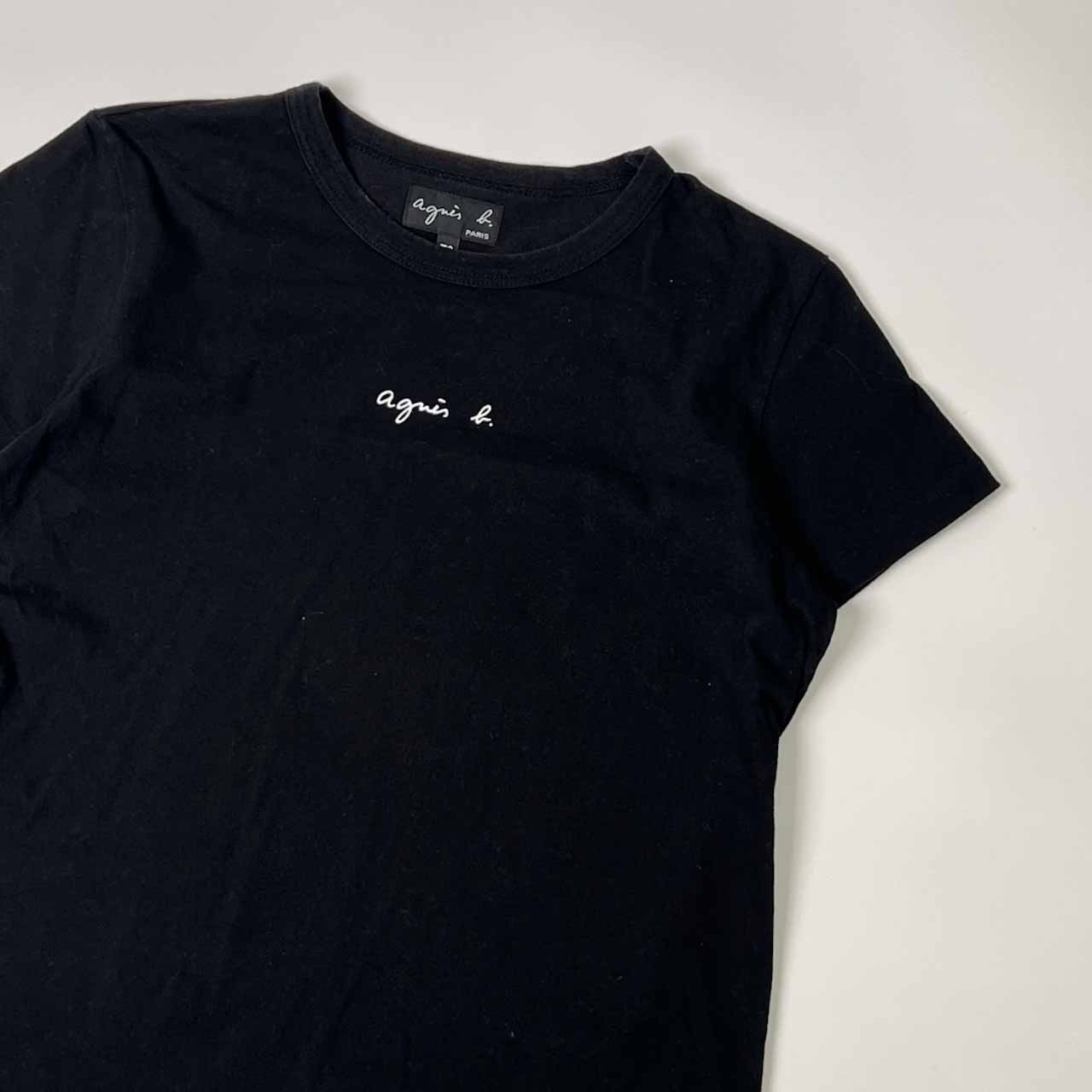 agnes b. アニエスベー ロゴ 半袖　Tシャツ カットソー T2/ブラック レディース