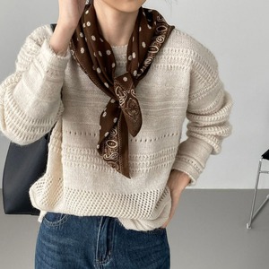 openwork crew neck knit　J00207