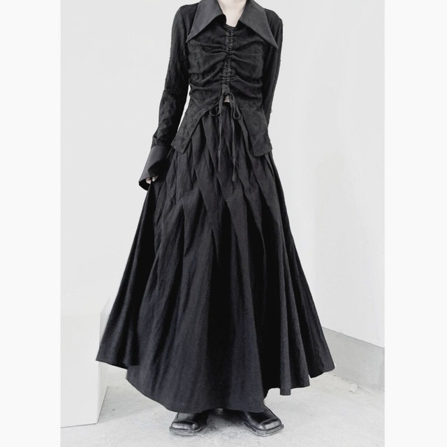 Draped design front drawstring blouse C0881