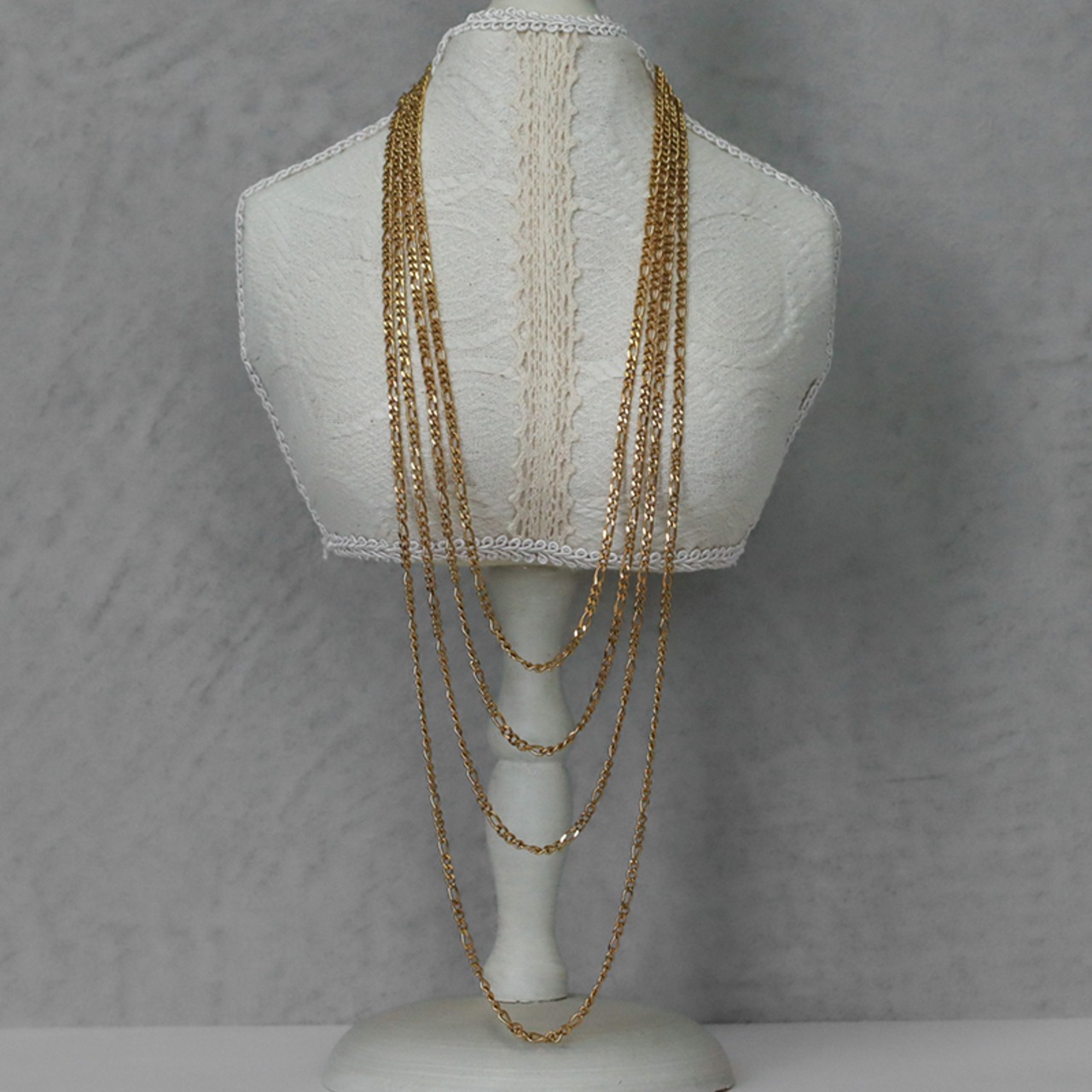 【ネコポス便】金属アレルギー対応の選べる長さとカラー！フィガロチェーンネックレス 2407