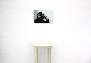 バンクシー「思想家の猿/The Thinker Monkey」展示用フック付きキャンバスジークレ