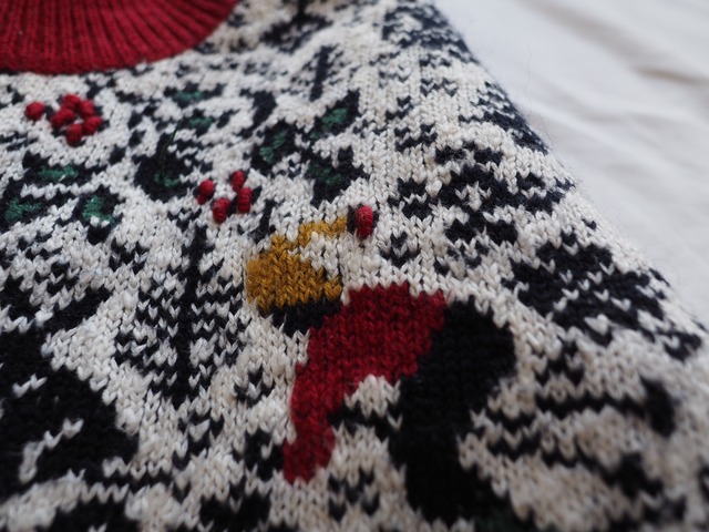 1990's Animal motif Mock neck sweater