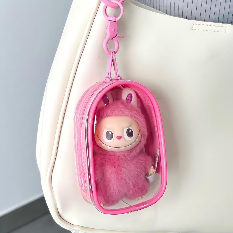 ラブブ 4代/10cmぬいぐるみ用 透明 痛バッグ PVC 収納ポーチ 外出用