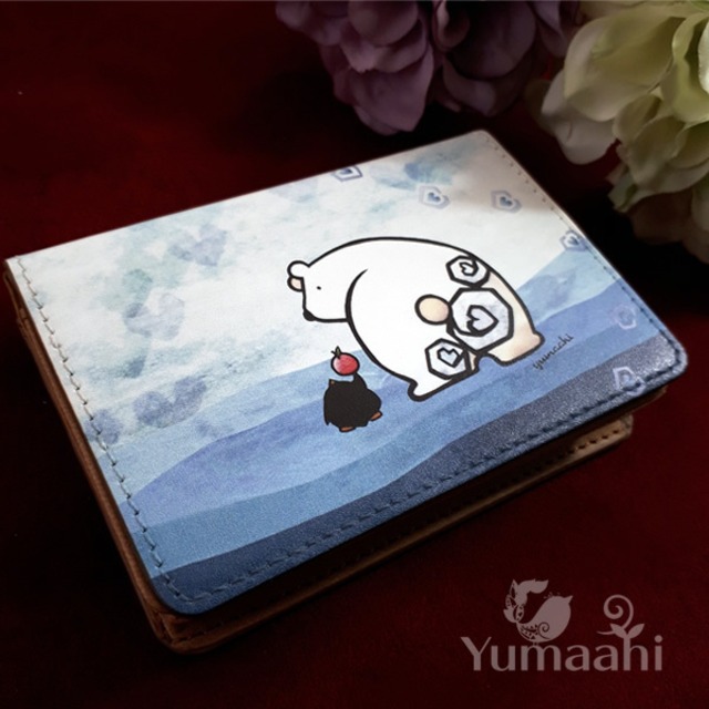 カード ケース 名刺入れ シロクマのおしり くま 白くま ペンギン 青 かわいい Yumaahiショップ