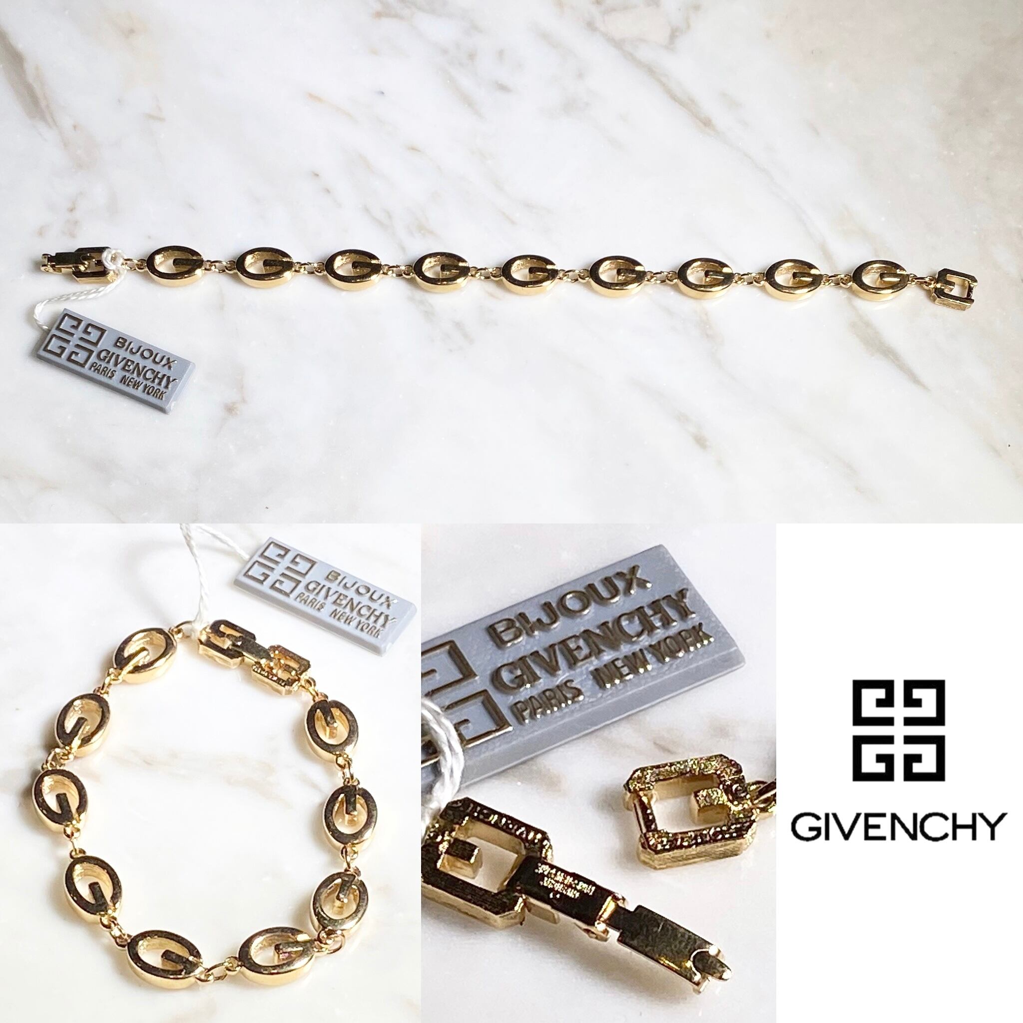 vintage GIVENCHY round “G” logo link chain bracelet | NOIR ONLINE