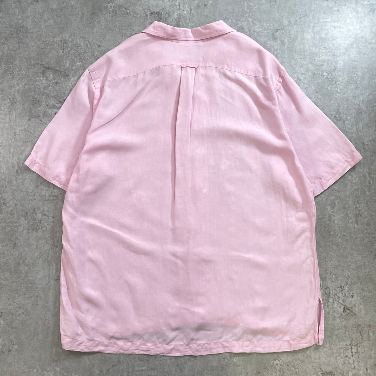 レア！90s vintage ラルフローレン　リネン　シルク　ポロシャツ　XL POOL VINTAGE 90's POLO RALPH LAUREN シルクリネン オープンカラー