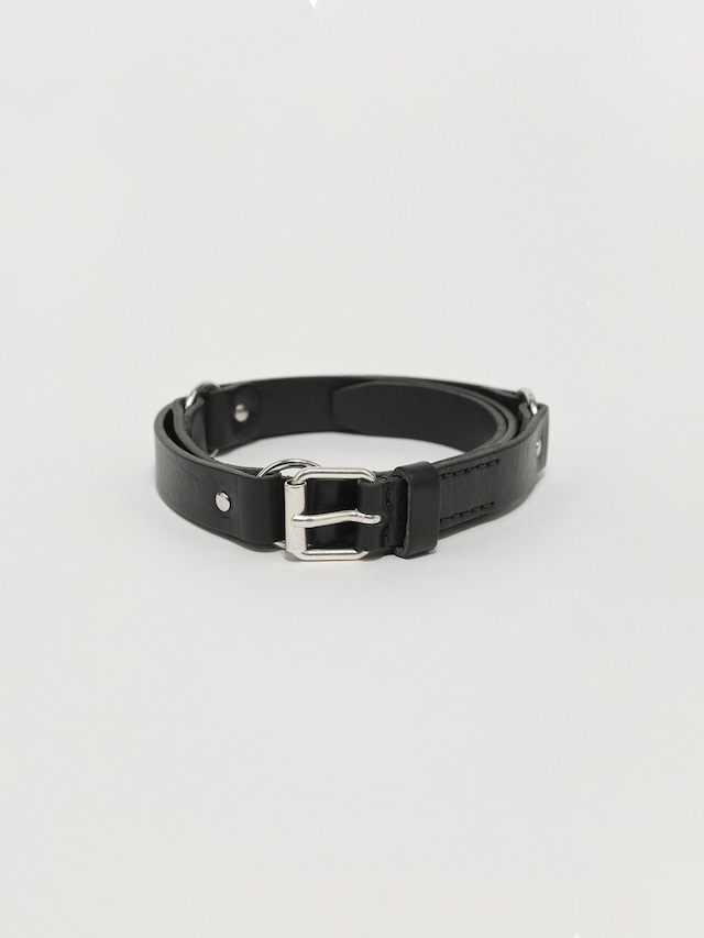 OUR LEGACY　2.5 CM RING BELT　Grizzly Black Leather　A22482GB
