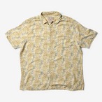 00s Margaritaville シルク リネン 総柄 オープンカラー 半袖シャツ