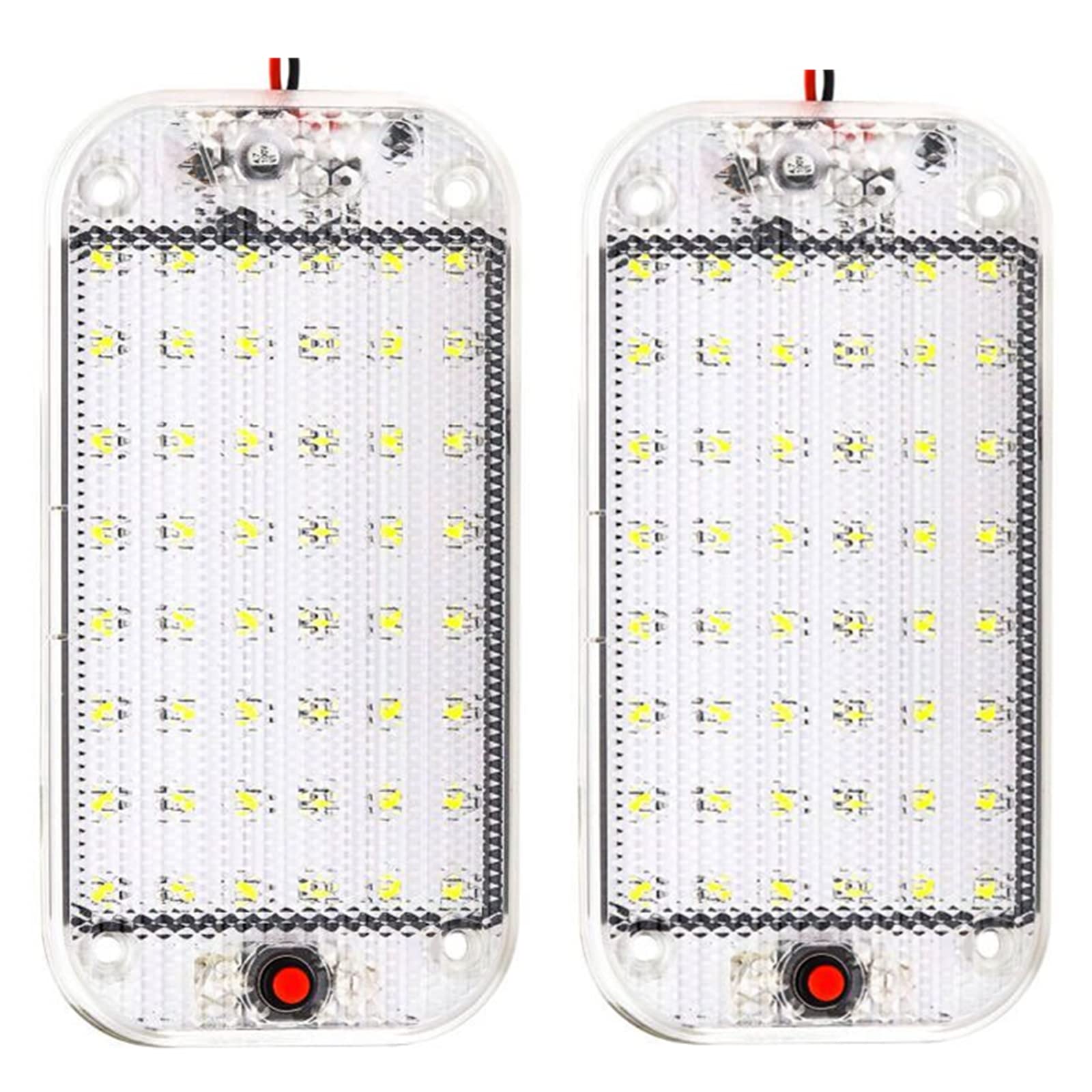 LEDカーインテリアライト、48 LEDインテリアパネルライトON/OFFスイッチ付、12 V-85 V、汎用、モーターホームバントラックキャンピングボート