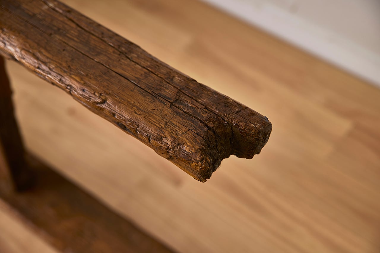 02ヴィンテージ◇スリムサイズの古い木製階段◇梯子 ハシゴ ステップ