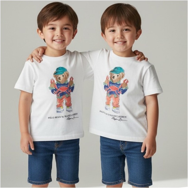 【95/100/110/120/130/150㎝】キッズ（男の子）ベア  Tシャツ