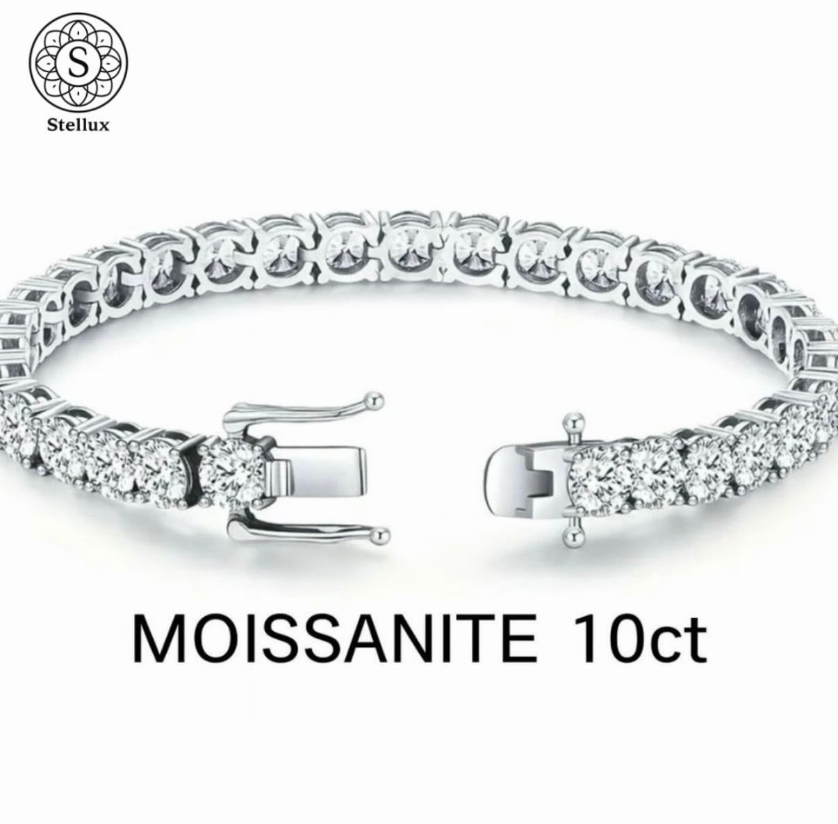 Stellarux 3mm Full Moissanite Tennis Bracelet / Silver 925