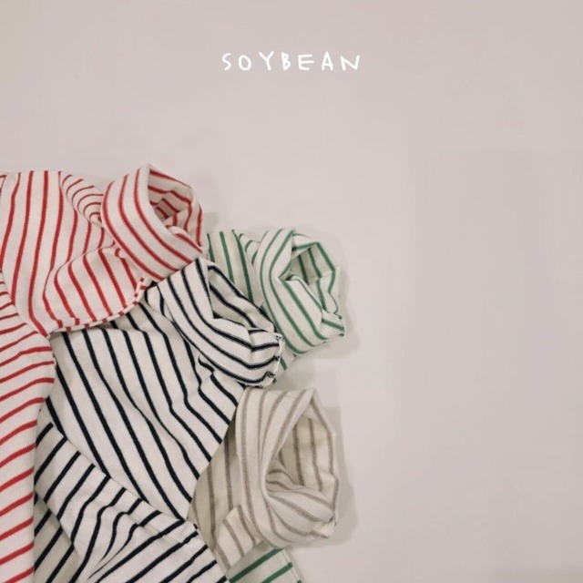 [即納S/M]≪soybean≫Captain stripe T red 11