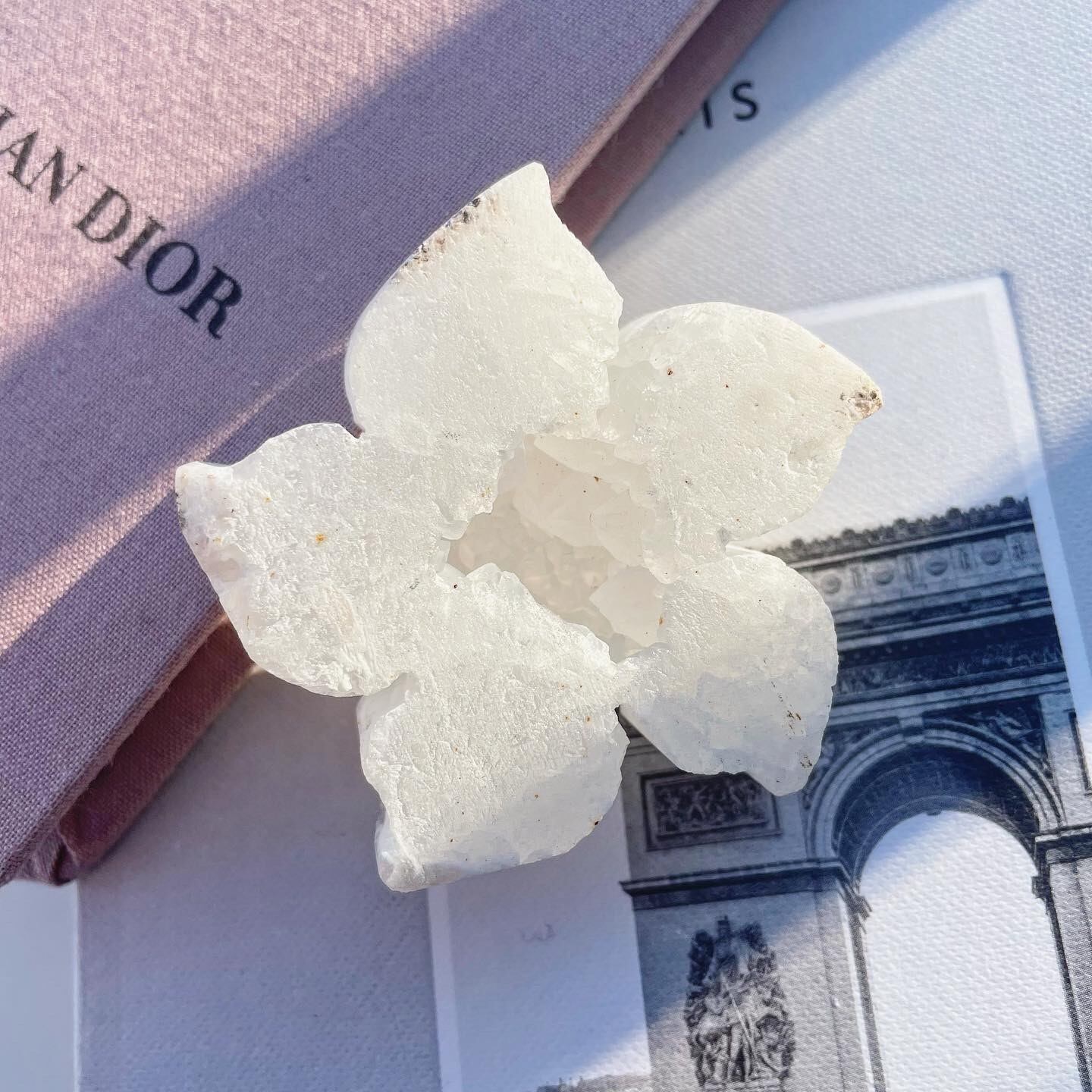 White Agate Druzy Flower 7