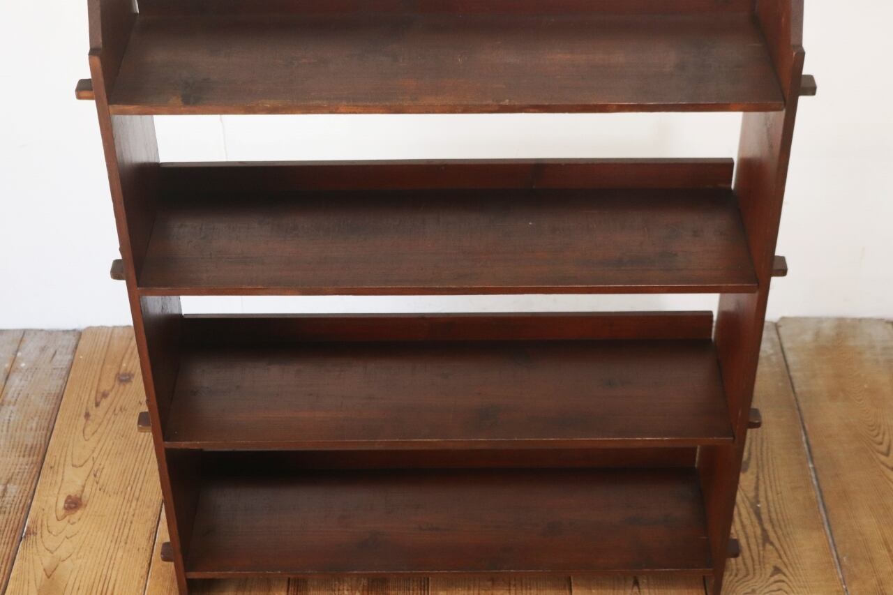 レトロ 小振り 楔本棚 くさび ブックシェルフ オープンシェルフ 飾り棚