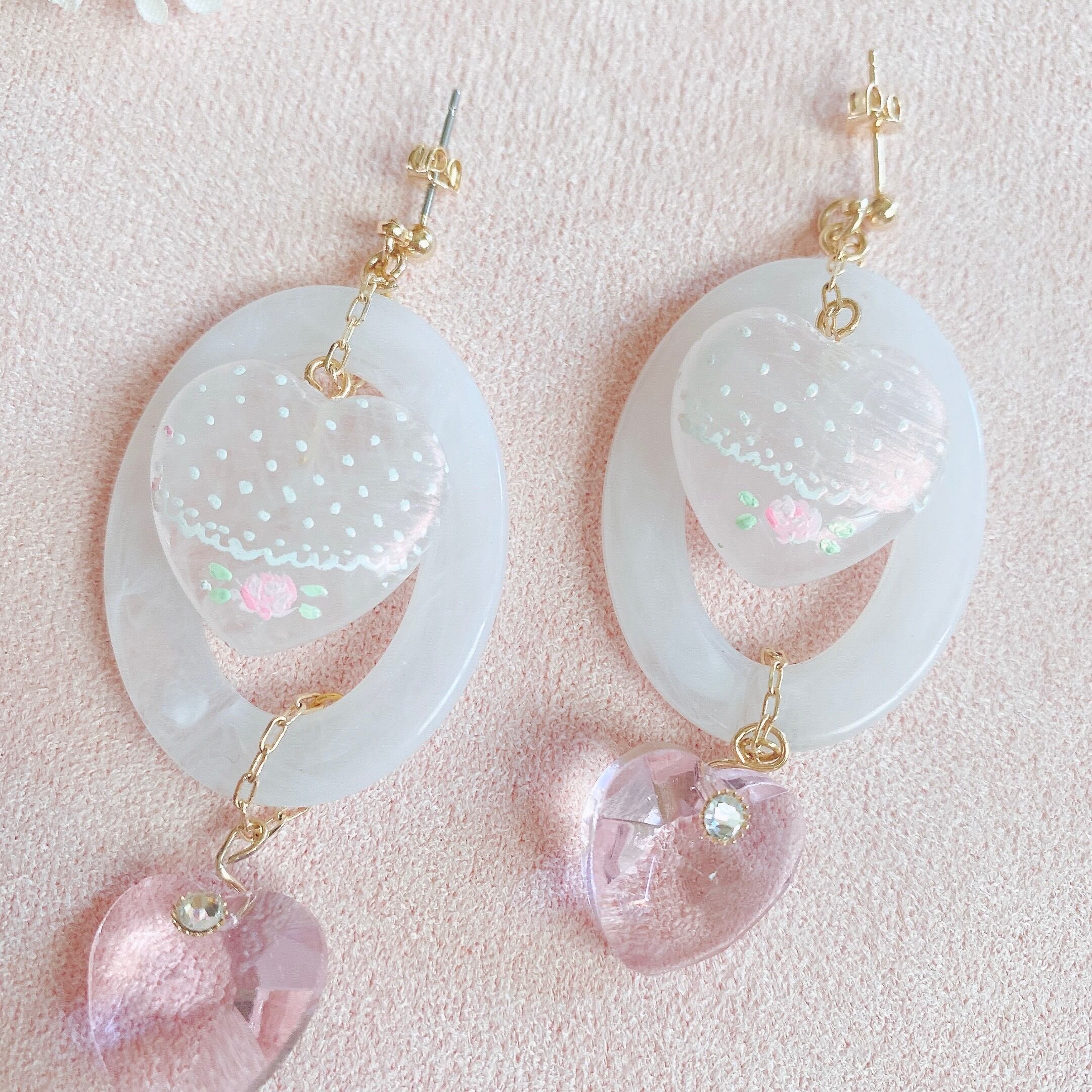 淡雪꙳ ペイント耳飾り(ピアス）