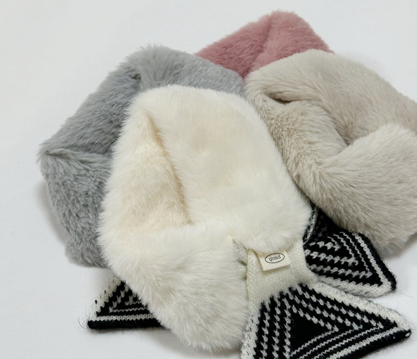 knit fur muffler 2color  / 犬 服 アクセサリー ドッグウェア 犬服 犬用 ミンク ファー ケープ マフラー 小型犬
