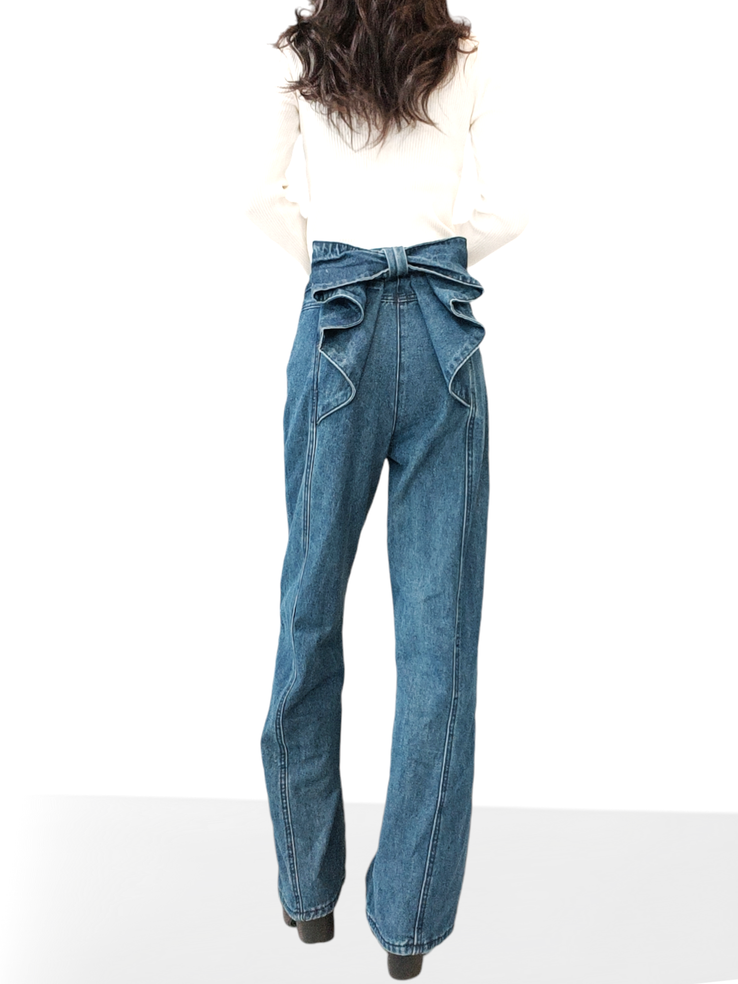 年中万能リボンデニムパンツ