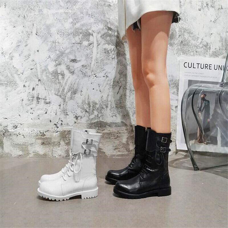 【新作】【送料無料】 新しい増加した厚底レディースハイヒールブーツ黒と白のクロスストラップブーツ冬のレディースブーツ ホワイト ブラック 靴 シューズ ウィンター 冬物 10b313688876315