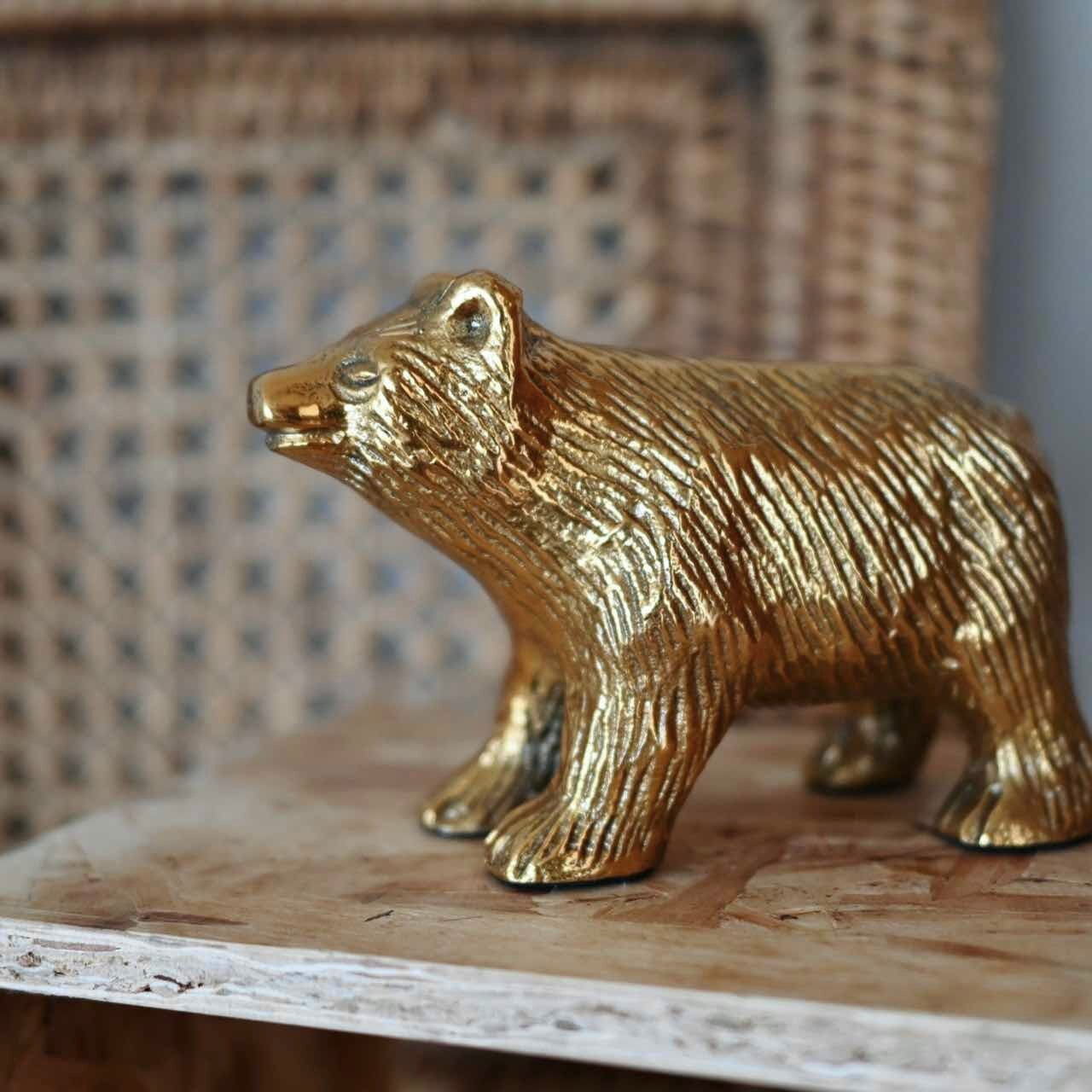 コグマのゴールドオブジェ|置物 小さい かわいい おしゃれ ヴィンテージ調 アンティーク調 雑貨屋