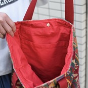 native pattern velour tote bag