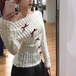 リボンデコオフショルファータッチニット ・79135