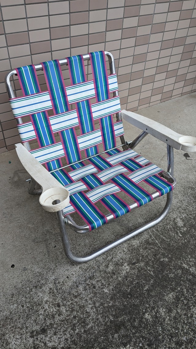 Vintage LAWN CHAIR Aluminium Folding Camping Chair Low ビンテージ ローンチェア
